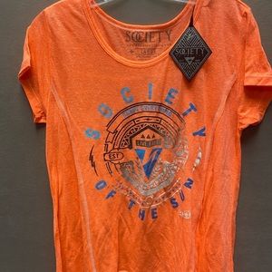 Society of the Sun T-Shirt. Large NWT Pale Orange